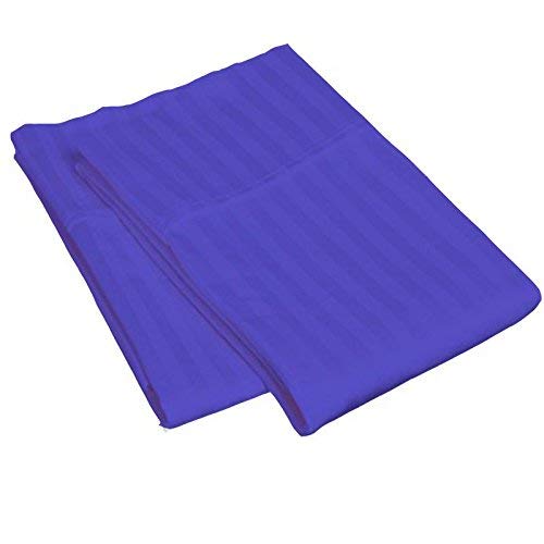 Daksh Sateen Stripe 300 TC Cotton Pillow Cover, 20 x 36 inch, Navy Blue, 2 Pieces - Image 3