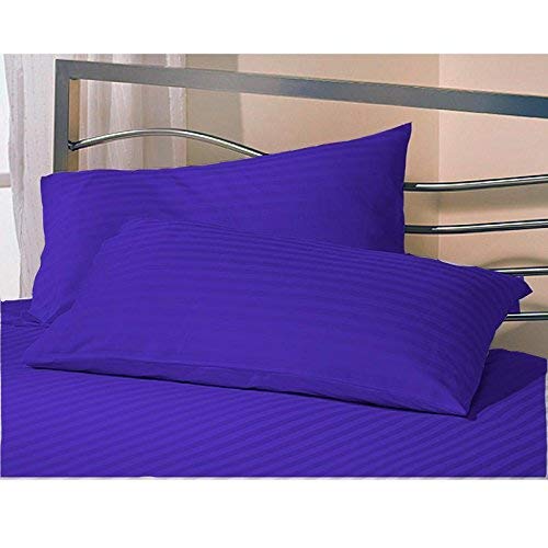 Daksh Sateen Stripe 300 TC Cotton Pillow Cover, 20 x 36 inch, Navy Blue, 2 Pieces - Image 5