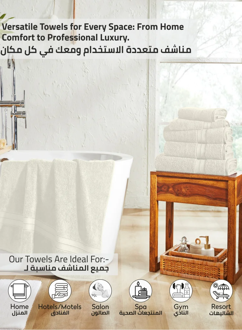 Donetella Premium 100 % Combed Cotton 1-Pcs Bath Towel(70 X 140 CM) 600 GSM Large Towel, Highly Absorbent, Quick Dry,Best Towel for Bathroom, Spa And Hotel,Cream