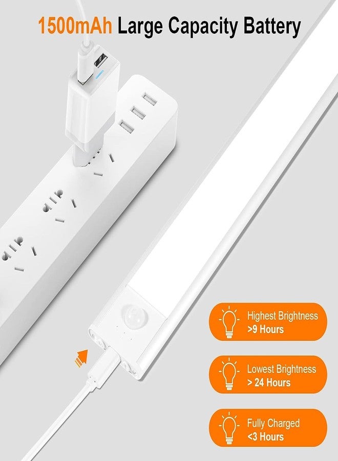 JUVIW Intelligent LED Induction Light, Motion Sensor LED Light, Closet Light Rechargeable，Motion Sensor Light for Bathroom Corridor Stairs (Warm Light) (40CM) - Image 4