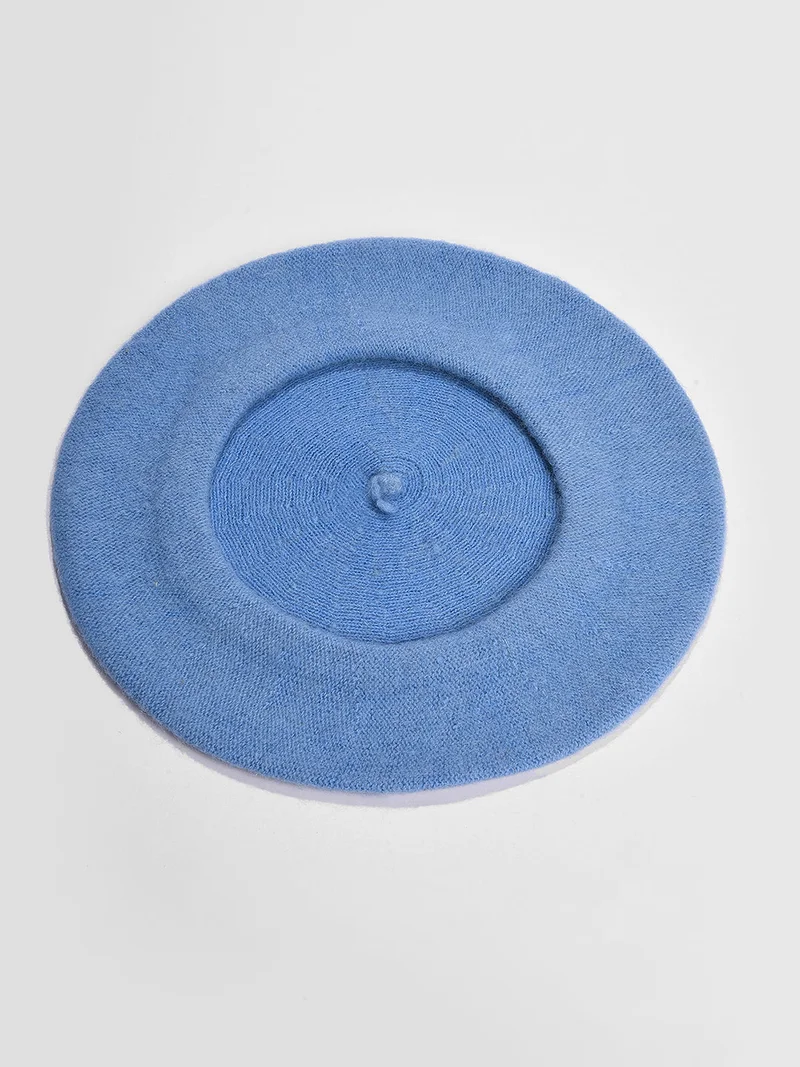 Haute Sauce Blue White Solid Vintage French Beret Hat