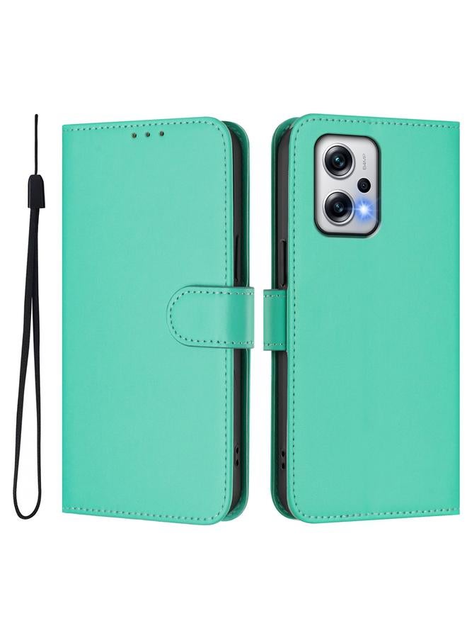اس-توب جراب لهاتف Redmi Note 11T Pro+ 5G مصنوع من الجلد بلون سادة مع حبل - Image 2