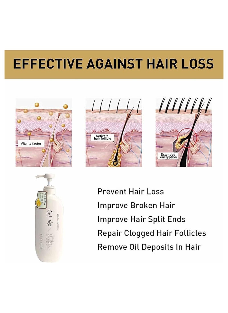 SAKURA 1Pc/650ml Sakura Japanese Shampoo – Hair Loss Treatment, Thick & Smooth Hair, Suitable for All Hair Types  - Image 3