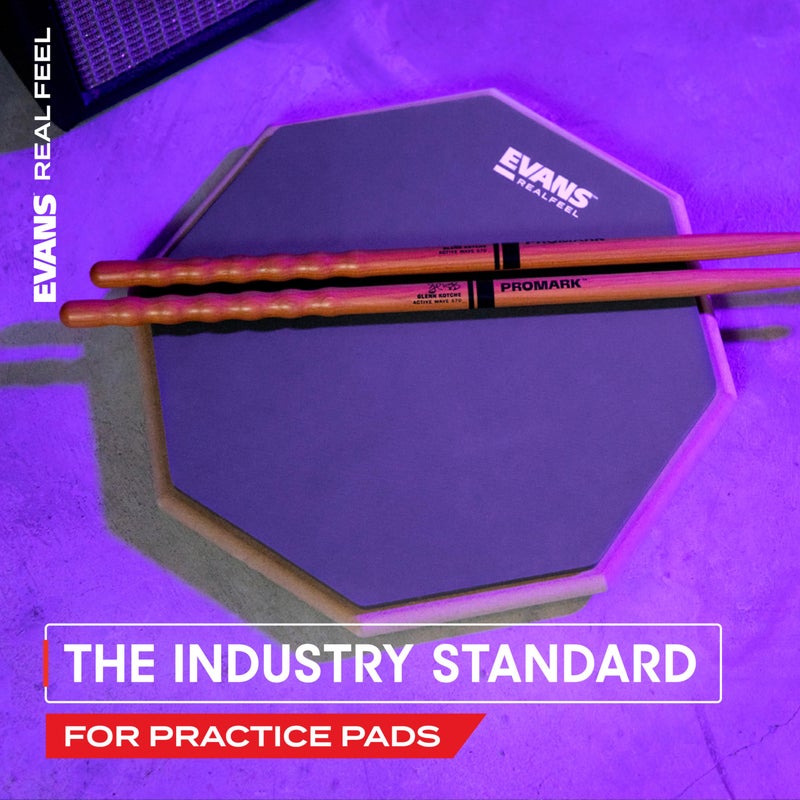 Evans RealFeel - Drum Practice Pad - Drum Pad - Drummer Practice Pad - Gum Rubber, Single Sided, 12 Inch - Image 5