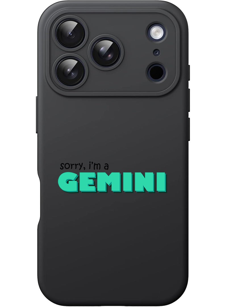 Theodor Protective Slim Fit Case Liquid Silicone Cover with Full Body Protection Anti-Scratch Shockproof Case For Apple iPhone 17 Pro (Black) Gemini - Black - Image 1