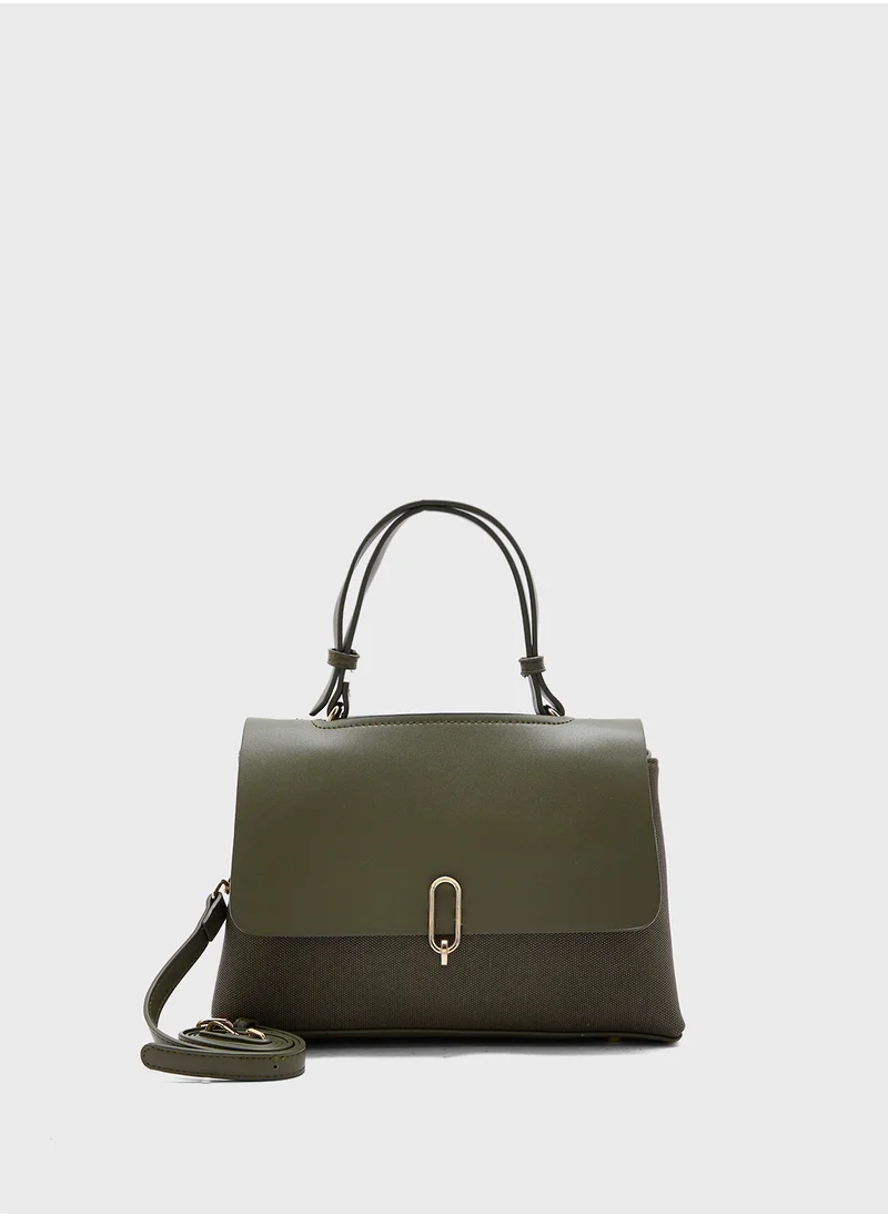 ELLA Metal Trim Detail Satchel Bag
