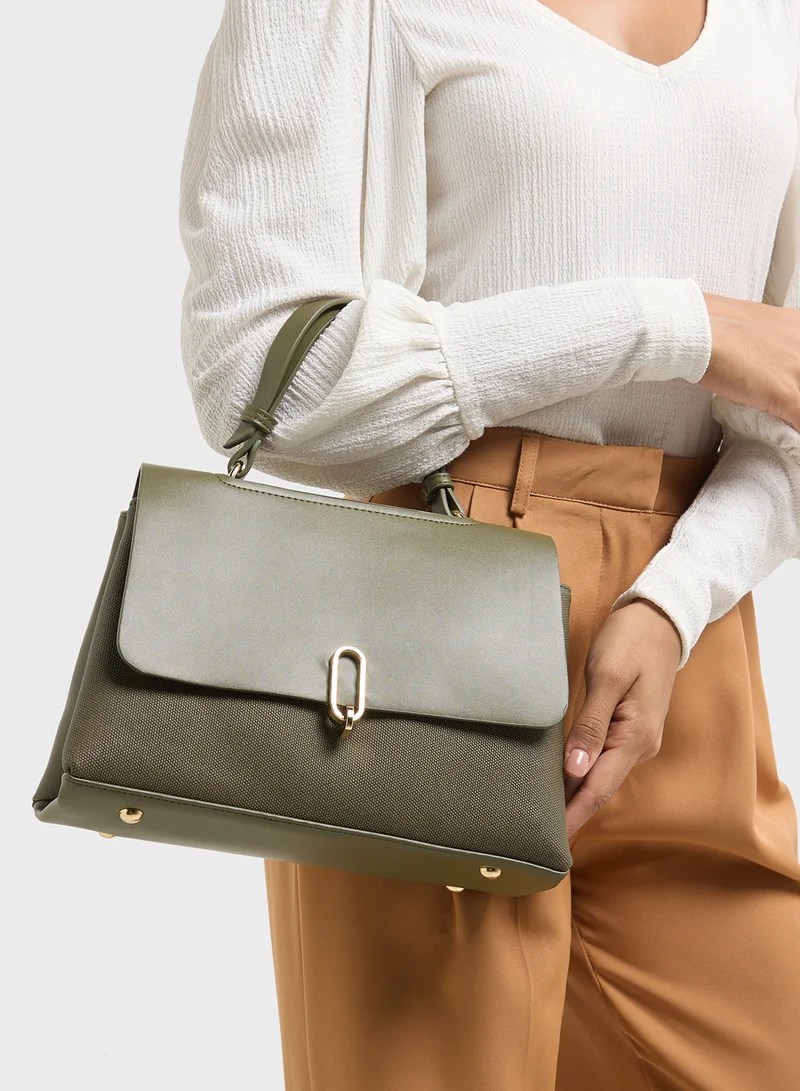 ELLA Metal Trim Detail Satchel Bag