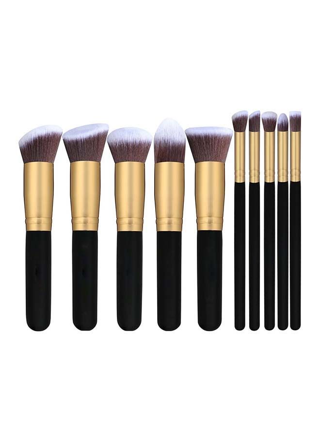 نيبمينينت طقم فرش مكياج احترافية من 11 قطعة مع رباط للرأس أسود/ذهبي - Image 1