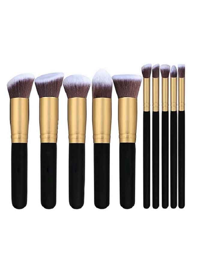 نيبمينينت طقم فرش مكياج احترافية من 11 قطعة مع رباط للرأس أسود/ذهبي - Image 2