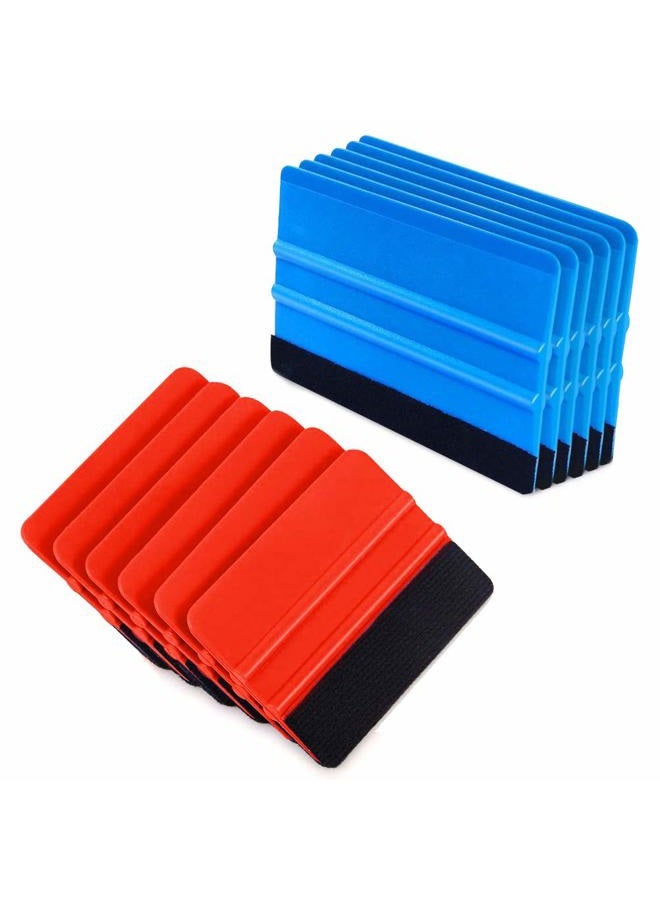 Vankcp 12 Pcs Car Felt Edge Squeegee Kits 4 Inch Squeegee Vinyl Scraper Tool Plastic Car Washing Windshield Squeegees for Window Tint,Car Vinyl Wrap,Decal Sticker Installation, Wallpaper Red Vankcp-10 - Image 1