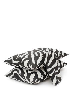 Home of linens Duvet Cover Set - 3 Pieces for Single Bed - 1  Duvet Cover (185cm*235cm) + 2 Pillow Cases (50cm*70cm) - 100% Egyptian Cotton -Zebra  - Image 4