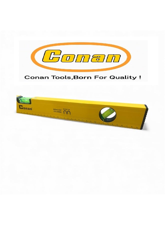 Conan Professional Magnetic Spirit Level 600mm (24 Inch) – Heavy-Duty Aluminum Body High Accuracy for Construction & Carpentry – Model COL09060 - Image 4
