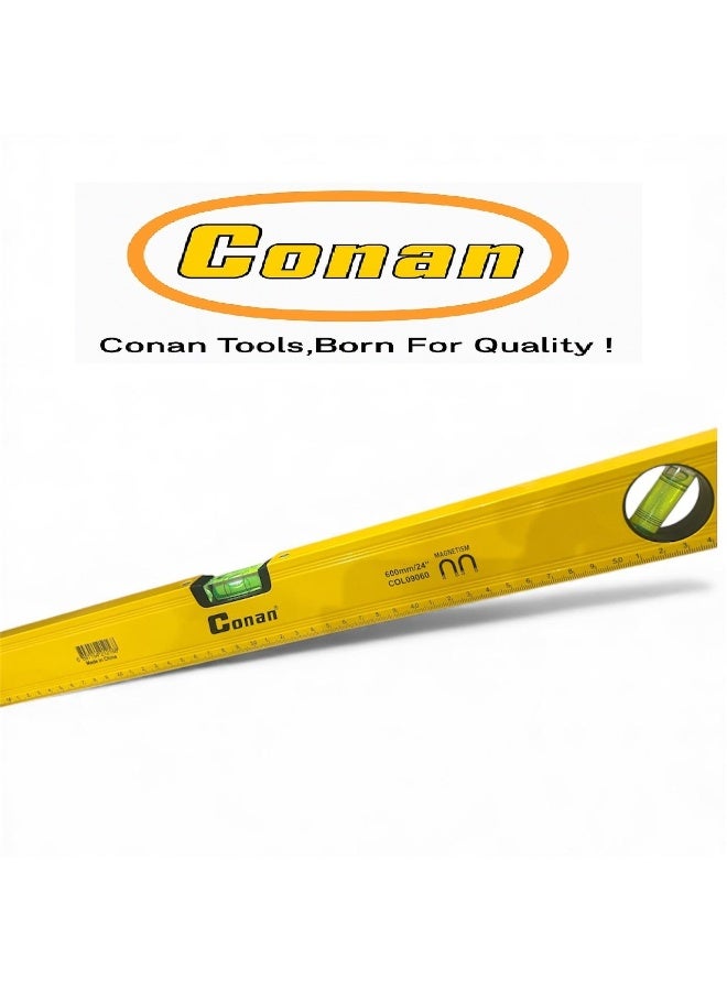 Conan Professional Magnetic Spirit Level 600mm (24 Inch) – Heavy-Duty Aluminum Body High Accuracy for Construction & Carpentry – Model COL09060 - Image 5