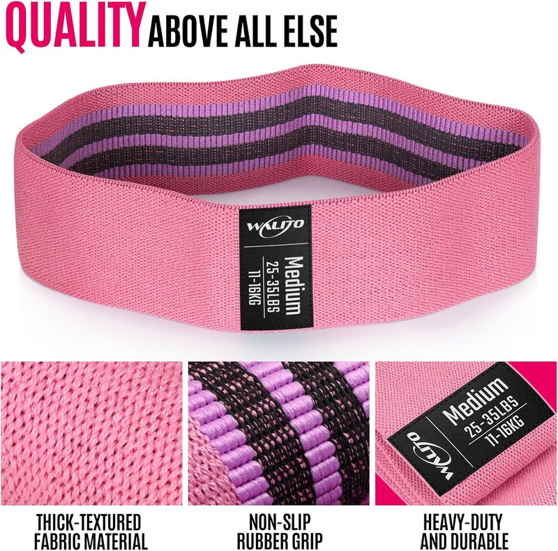WALITO Resistance Bands for Working Out, Fabric Exercise Bands for Legs and Butt, Workout Bands for Women and Men, Booty Band for Yoga Starter Set, Pilates, Rehab, Fitness and Home Workout - Image 3