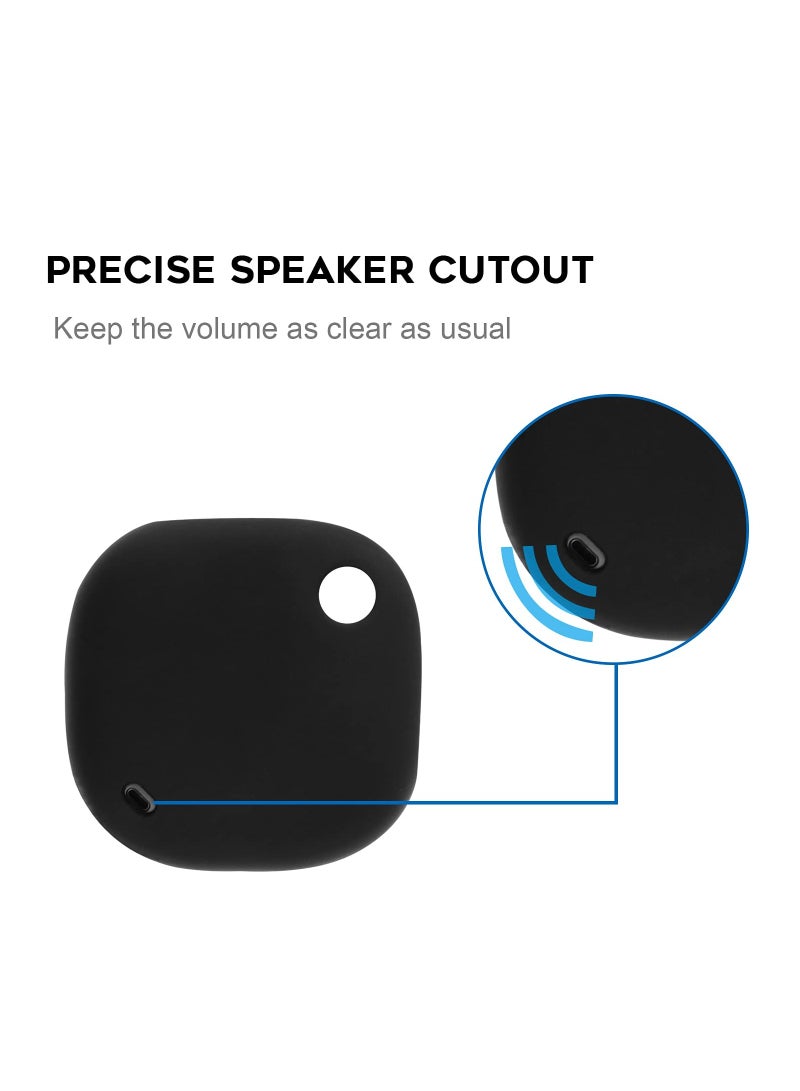 KASTWAVE 2 Pcs Silicone Case Compatible for Samsung Galaxy SmartTag with Keychain, Anti-Scratch Lightweight Soft Protective Sleeve Skin Cover for Galaxy SmartTag, Navy and Black - Image 3