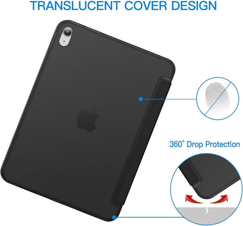 MOCA Case for iPad (A16) 11th Generation 11 Inch 2025 10th Generation 2022 iPad 10.9 Inch Slim Stand Hard Shell Back Protective Smart Cover for 10.9” iPad 10th 2022 Release A2696 A2757 A2777 (Black) - Image 4