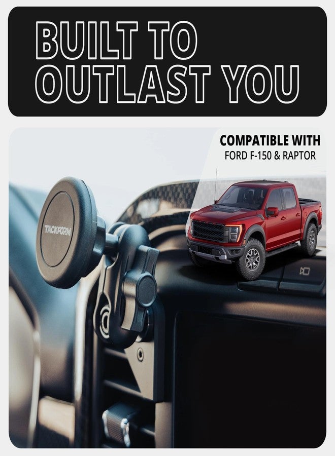 Tackform Link Vent Mount Magnetic Phone Holder - Compatible with 2021-2025 Ford F150 & Raptor, 2023-2025 Ford Super Duty | Aluminum | 2" Arm | Black | (NOT MAGSAFE Compatible) - Image 2