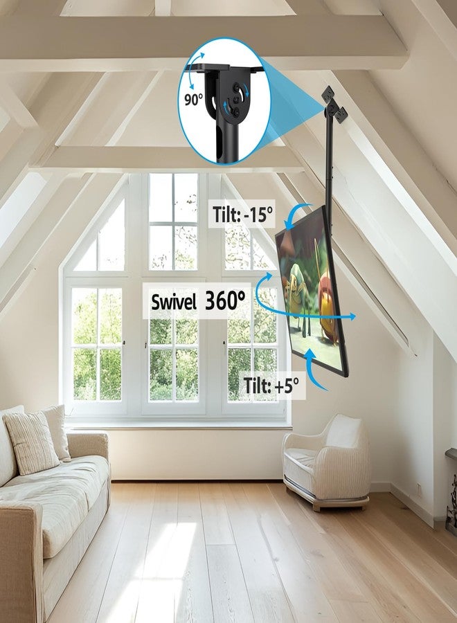 USX STAR Ceiling TV Mount for 26-65 inch Flat Screen Displays, Hanging Ceiling Adjustable Bracket Fits Most LCD LED OLED TVs, TV Ceiling Mount Holds up to 110lbs, Max VESA 400x400mm - Image 2