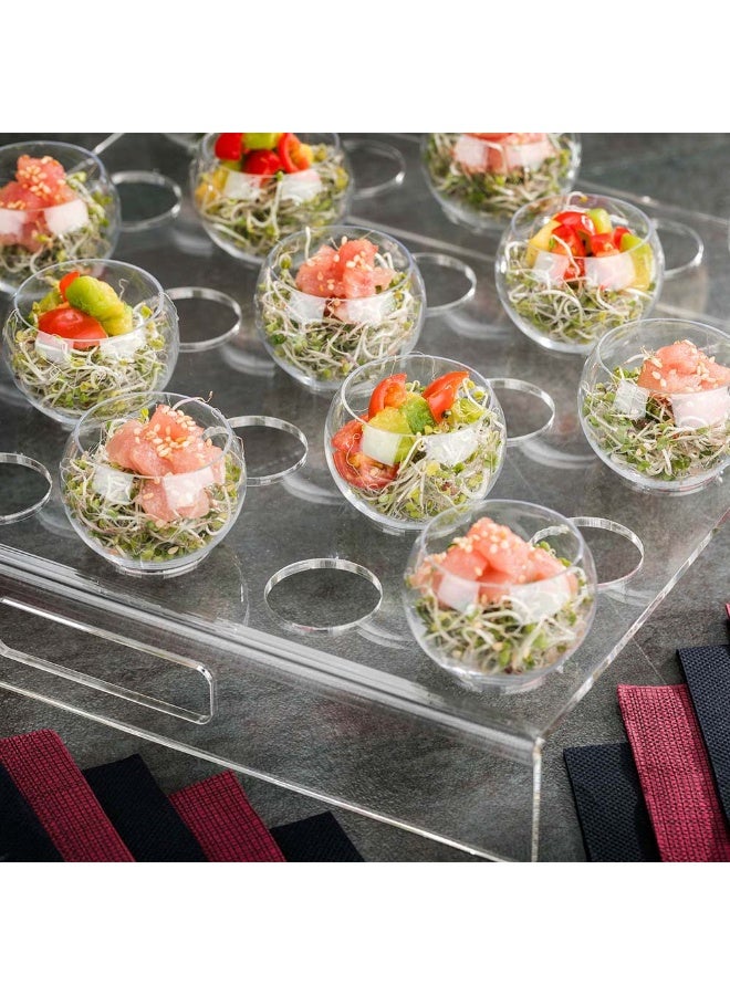 Restaurantware Clear Tek 11.8 x 11.8 x 2 Inch Stand For Clear Plastic Bowls, 1 Square Stand For Plastic Cups - Cups Sold Separately, For Special Events, Clear Acrylic Stand For Plastic Salad Bowls - Image 3