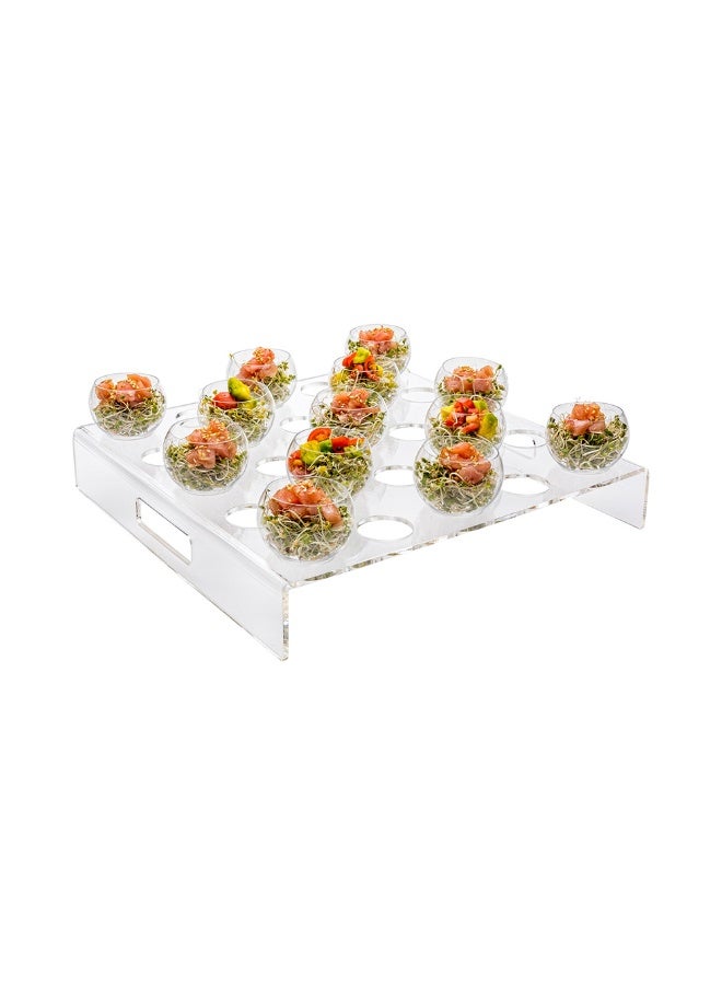 Restaurantware Clear Tek 11.8 x 11.8 x 2 Inch Stand For Clear Plastic Bowls, 1 Square Stand For Plastic Cups - Cups Sold Separately, For Special Events, Clear Acrylic Stand For Plastic Salad Bowls - Image 2