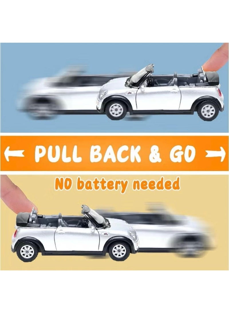 كين سمارت سيارة ميني كوبر إس كابريوليه مصبوبة بمقياس 1:36 - آلية سحب للخلف مع أبواب قابلة للفتح - Image 4