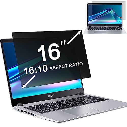 ZOEGAA 16 Inch Laptop Privacy Screen Filter for 16:10 Widescreen Display 13.54"x8.45" - Laptop Screen Privacy Shield and Anti Blue Light Anti Glare Screen Protector - Image 1