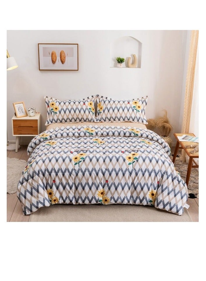 بروماس طقم لحاف مقاس كوين مكون من 4 قطع من الألياف الدقيقة مقاس 210 × 230 سم رمادي أثينا - Image 2