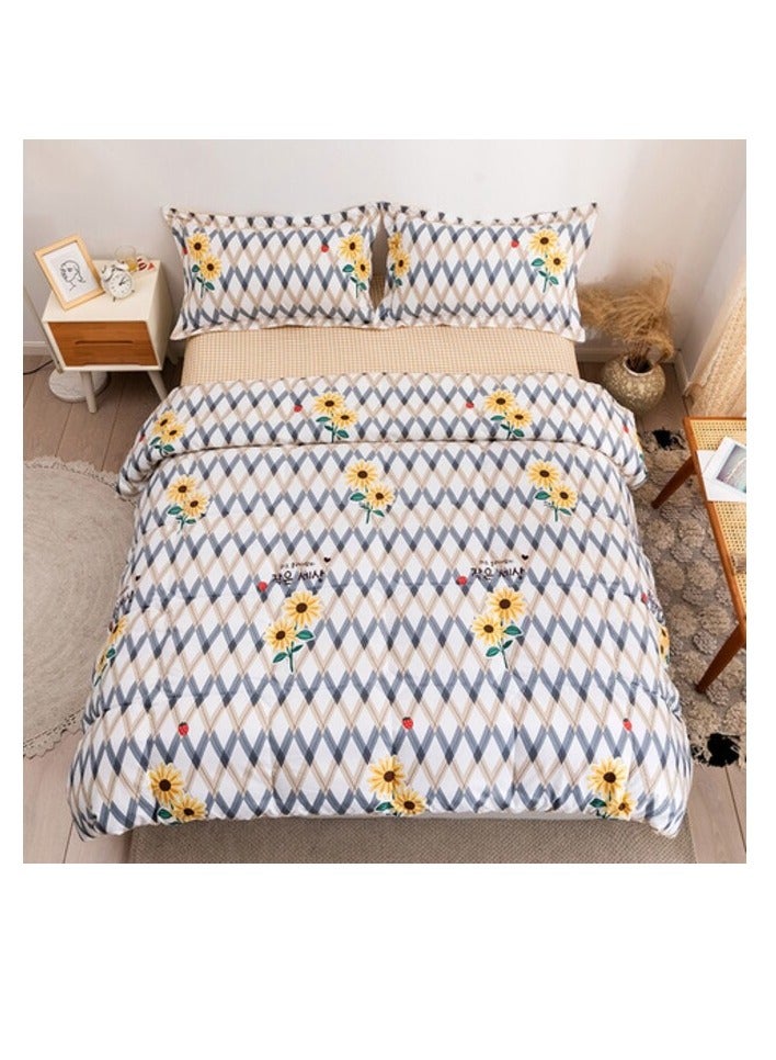 بروماس طقم لحاف مقاس كوين مكون من 4 قطع من الألياف الدقيقة مقاس 210 × 230 سم رمادي أثينا - Image 1