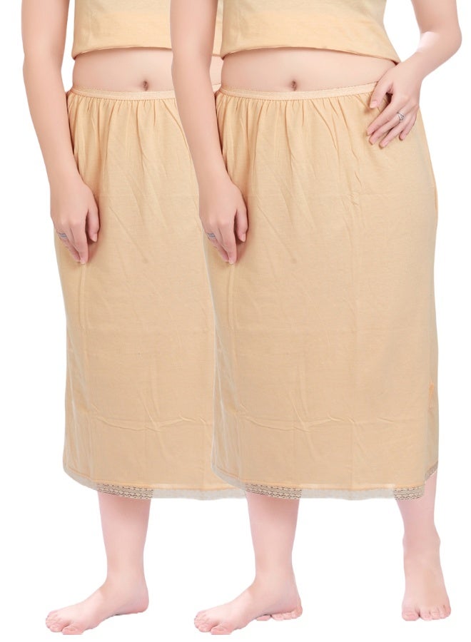 mybody MyBody Maxi Inskirt Pack of 2 – Skin Cotton Underskirts for Women | Breathable & Stretchable Inner Skirt for Abaya, Gown & Maxi Dress | Sizes S to 3XL | Comfortable Modest Wear  - Image 2
