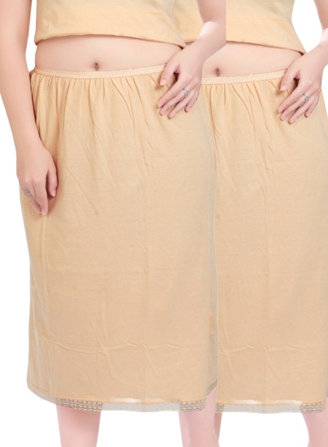 mybody MyBody Maxi Inskirt Pack of 2 – Skin Cotton Underskirts for Women | Breathable & Stretchable Inner Skirt for Abaya, Gown & Maxi Dress | Sizes S to 3XL | Comfortable Modest Wear  - Image 3