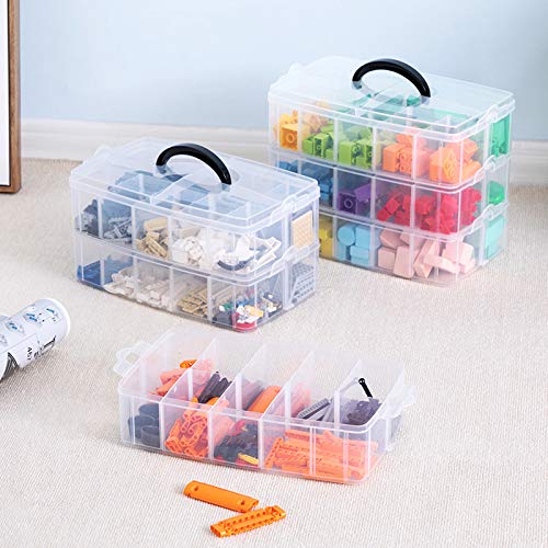 Sooyee 3-Layer Things & Crafts Storage Box with 30 Adjustable Compartments for Organizing Washi Tape, Embroidery Accessories, Threads Bobbins, Kids Toy, Nail Polish, Jewelry - Large - Image 2