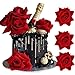 Rsstarxi 9 Pack Red Rose Cake Topper Artificial Flowers Cake Pick Artificial Rose Wedding Cake Decorations for Bridal Shower Birthday Wedding Anniversary Happy Valentines Day Party Supplies - Image 3