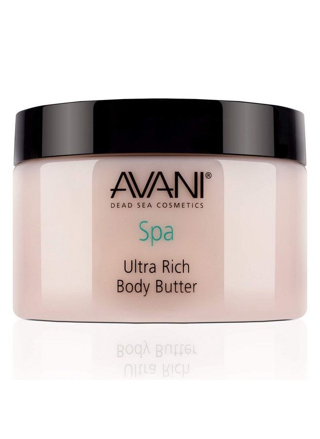 avani dead sea cosmetics - Avani Ultra Rich Body Butter Dead Sea Salt Aloe Vera Vitamin E Shea Jojoba Sunflower Olive Essential Oil Natural Exfoliating & Moisturizing Butter For All Skin Types Milk/Honey Fragrance - Image 1