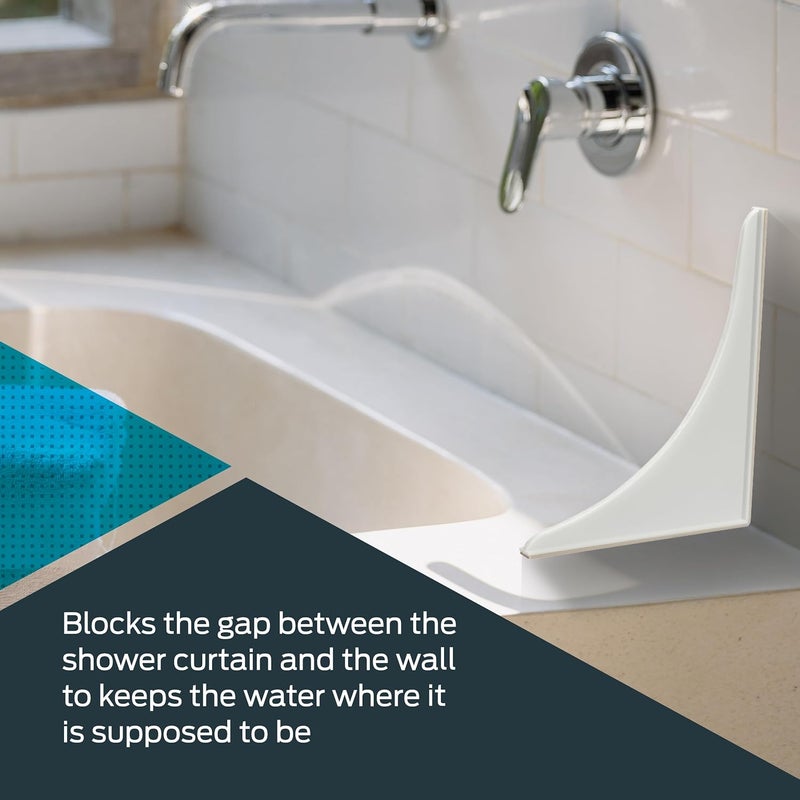 EZ-FLO 7 x 9 Inch White Bathroom Shower Splash Guard - Pack of 2 - Image 3