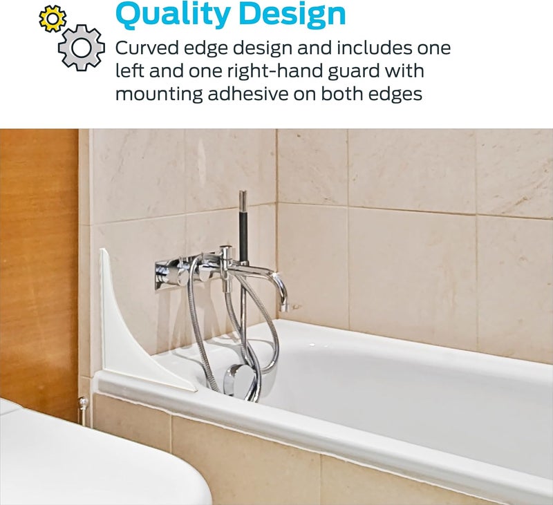 EZ-FLO 7 x 9 Inch White Bathroom Shower Splash Guard - Pack of 2 - Image 4