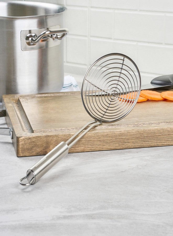 ريستورنت وير ملعقة تصفية المعكرونة المصنوعة من الفولاذ المقاوم للصدأ من ريستورانت وير - ملعقة سلكية بمقبض مريح، مطابقة للمعايير الألمانية، آمنة للغسل في غسالة الأطباق - ملعقة سلكية لتصفية المعكرونة للطبخ والقلي - Image 3