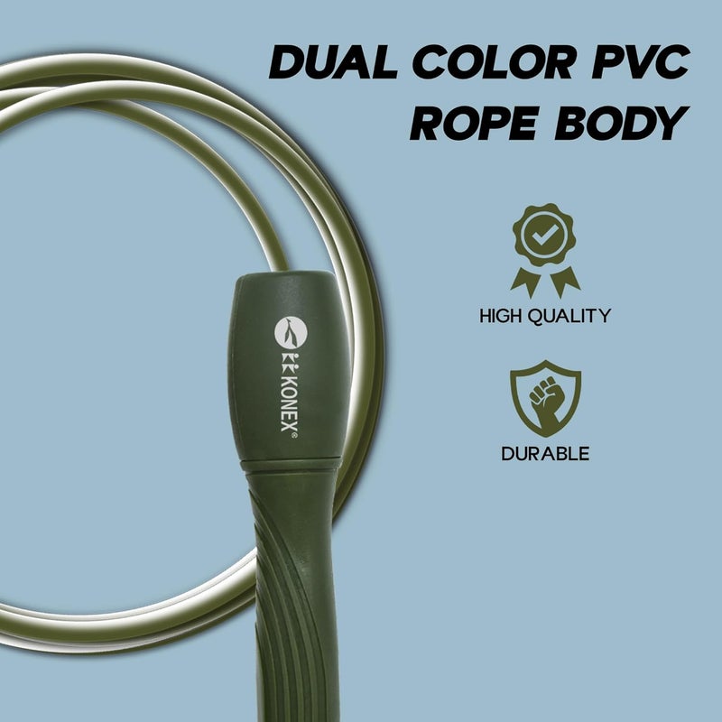 Konex Skipping Rope for Men & Women | Adjustable Jump Rope for Fitness, Weight Loss, Cardio, Home Workout & Gym Training - Image 3