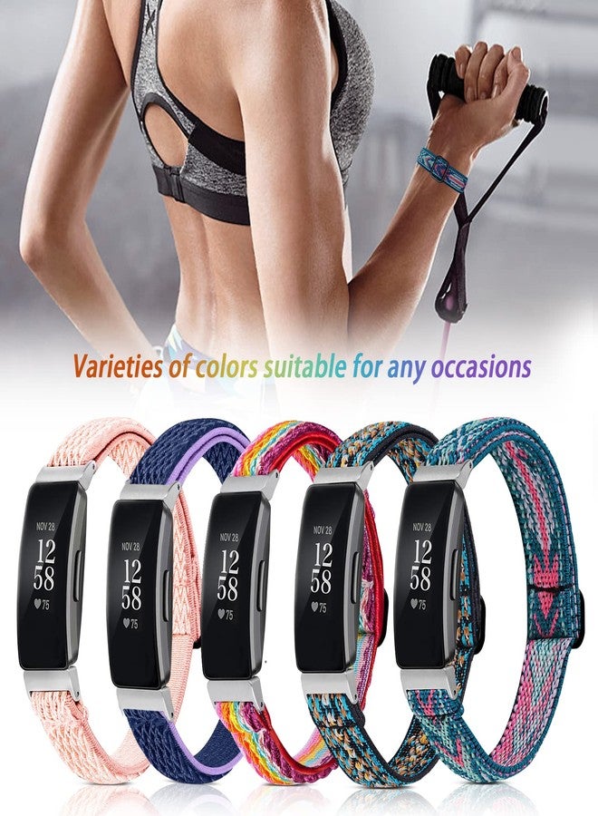 BNBIDEN Elastic Bands Compatible with Fitbit Inspire 2 / Inspire HR/Inspire, Soft Adjustable Stretchy Nylon Solo Loop Strap Wristbands Accessories Replacement Band for Fitbit Inspire Women Men - Image 4