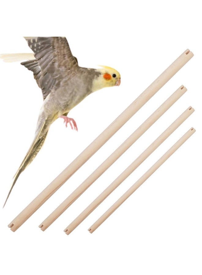 Sage Square Natural Wood Bird Perch For Cage - Promotes Healthy Feet And Nails, Perfect For Parakeets & Cockatiels, Natural, Durable & Comfortable Roosting Spot For Your Feathered Friend (Pack Of 4) - Image 1