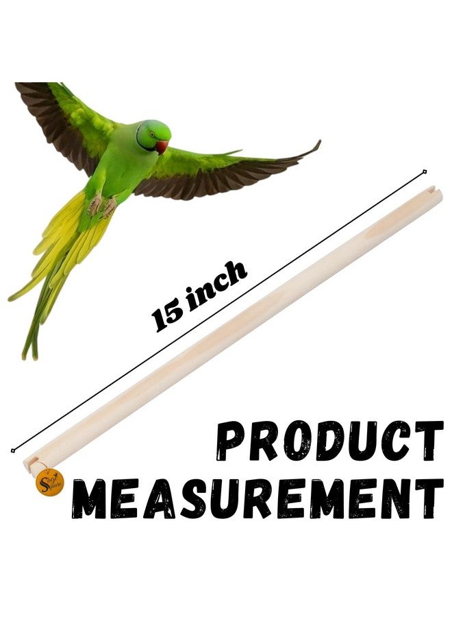 Sage Square Natural Wood Bird Perch For Cage - Promotes Healthy Feet And Nails, Perfect For Parakeets & Cockatiels, Natural, Durable & Comfortable Roosting Spot For Your Feathered Friend (Pack Of 4) - Image 4