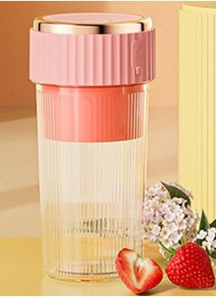Generic 450ML Wireless Portable Blender,Powerful 6 Blades,USB Rechargeable,  Personal Size Handheld Blender Electric Juicer Blender, Juice Maker Mixer Shakes Juicer Machine (Pink)  - Image 1