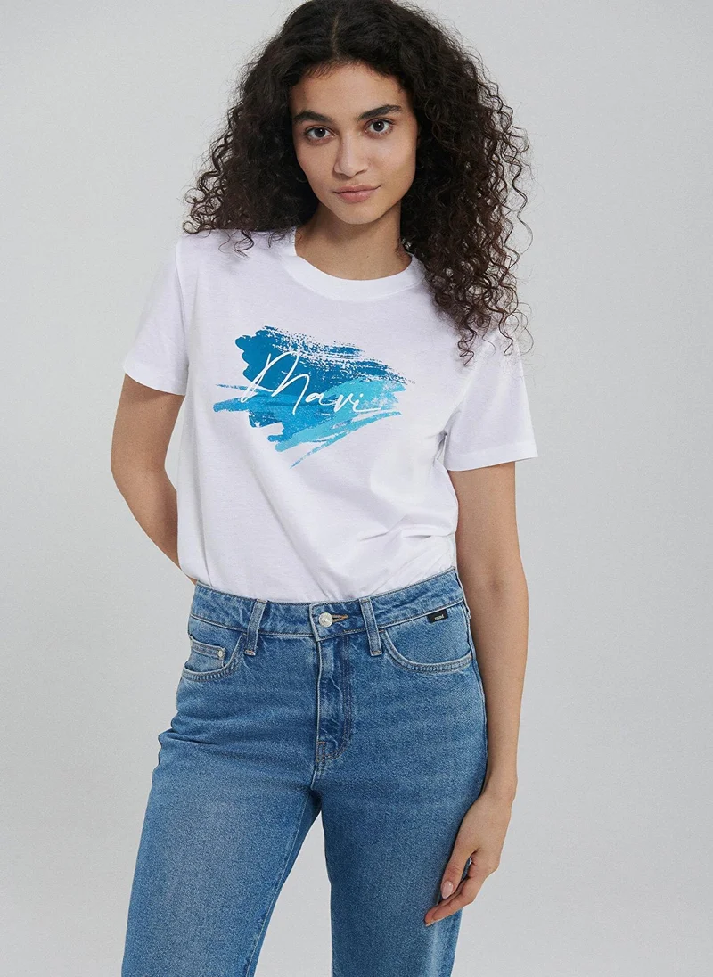 مافي Mavi Logo Printed White T-Shirt