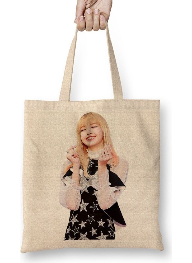 Baskı Dükkanı - Print Shop Blackpink Lisa 01 Cloth Bag Long Handle - Image 1