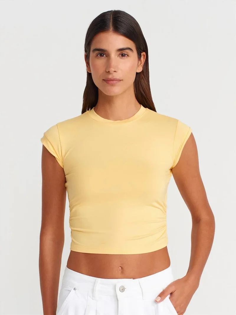 ديلفين Dilvin Women's Sleeveless Crop T-shirt