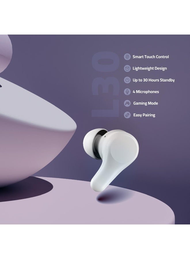 TCH Wireless Earbuds Boom Trap L30 White Noise Clear Voice Earphone & Hifi Sound Smart Touch & 6 Hours Playtime 30H Standby Time, 480mAh Water-Resistant IPX4 Earbud With Bluetooth 5.3 Earphones IOS+Android - Image 4