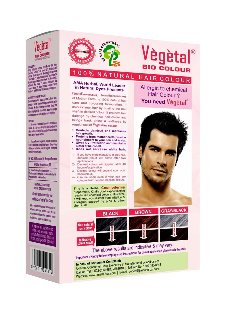Vegetal Bio Hair Colour - Soft Black | 50g | Achieve Natural, Ammonia-Free Hair Color | PPD-Free, 100% Herbal Certified Organic for Men and Women | UV Protection and Luster Maintenance | Complete Kit - Image 3