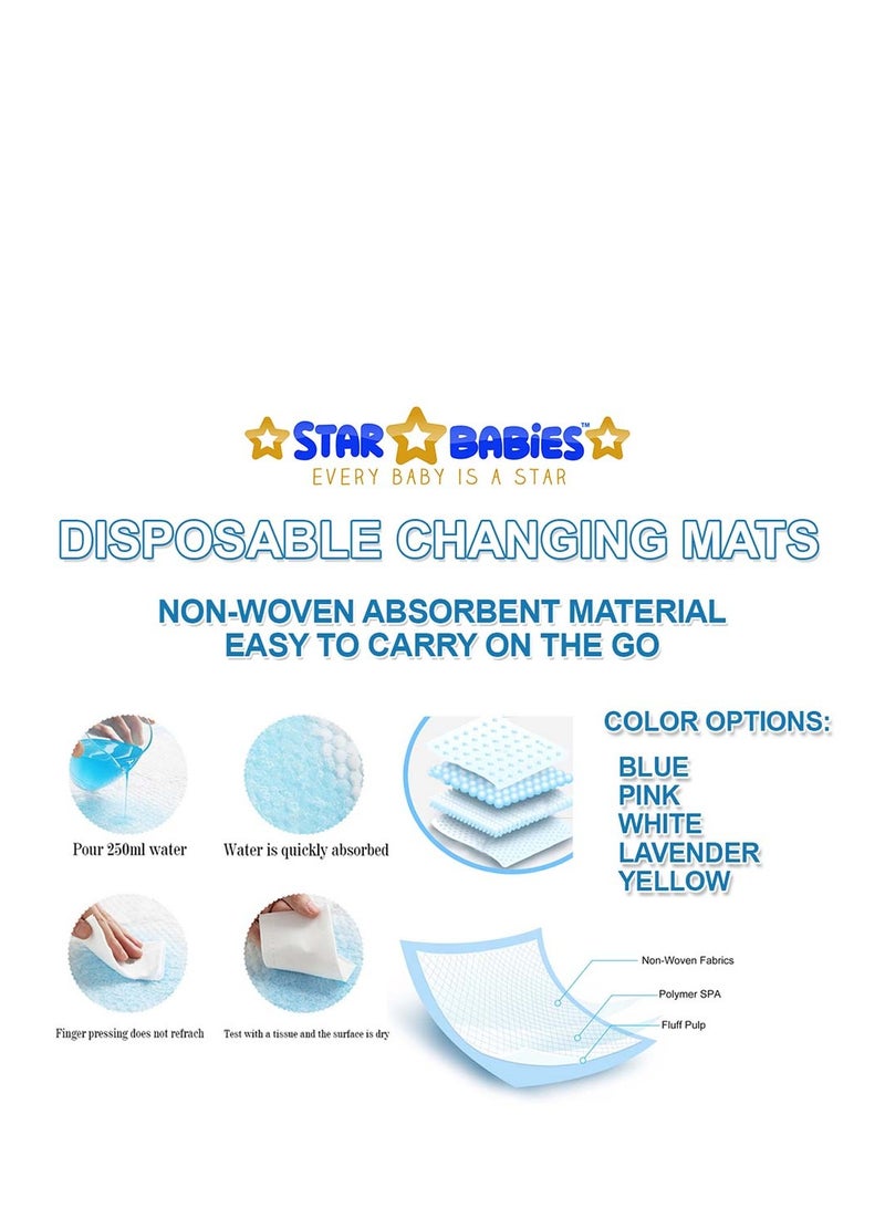Star Babies Combo Pack (Disposable Changing mat 20pcs, Scented Bag 5pcs (75bags) with  Disposable Breast Pad 5pcs) - White - Image 3