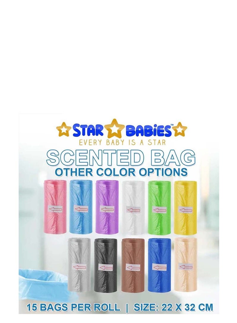 Star Babies Combo Pack (Disposable Changing mat 20pcs, Scented Bag 5pcs (75bags) with  Disposable Breast Pad 5pcs) - White - Image 4