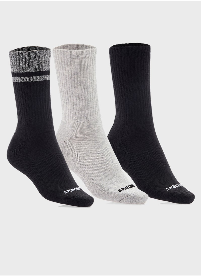 SKECHERS 3 Pack Terry Crew Socks  - Image 1