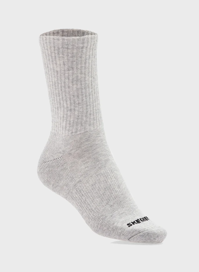 SKECHERS 3 Pack Terry Crew Socks